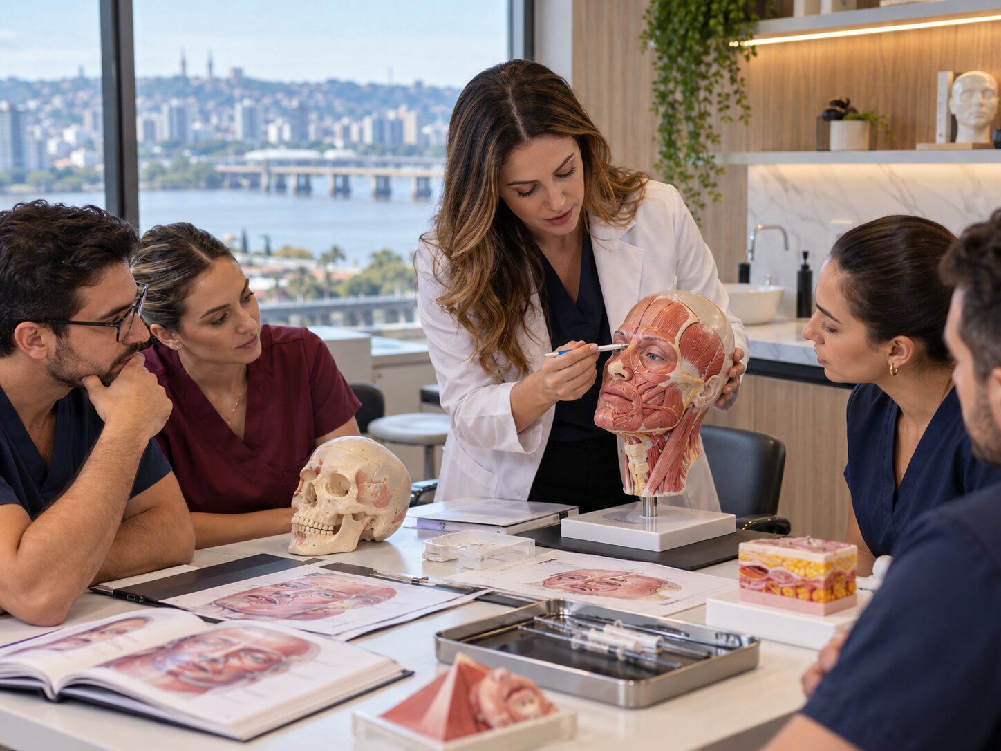 Curso presencial para profissionais da saúde sobre estética e anatomia facial